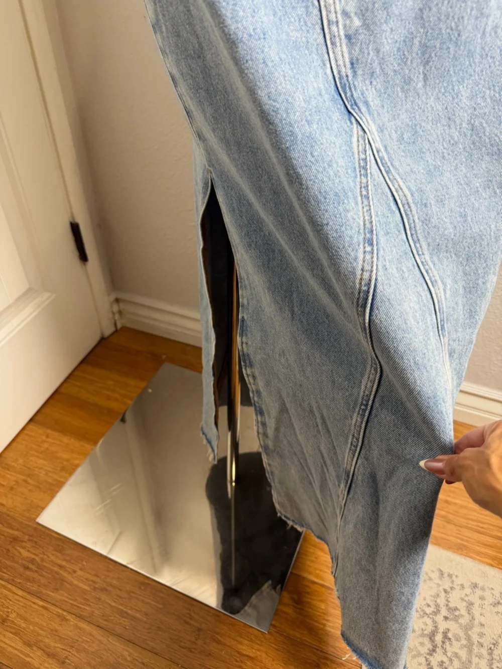 Levi's Light Blue Denim Maxi Skirt Size 26
